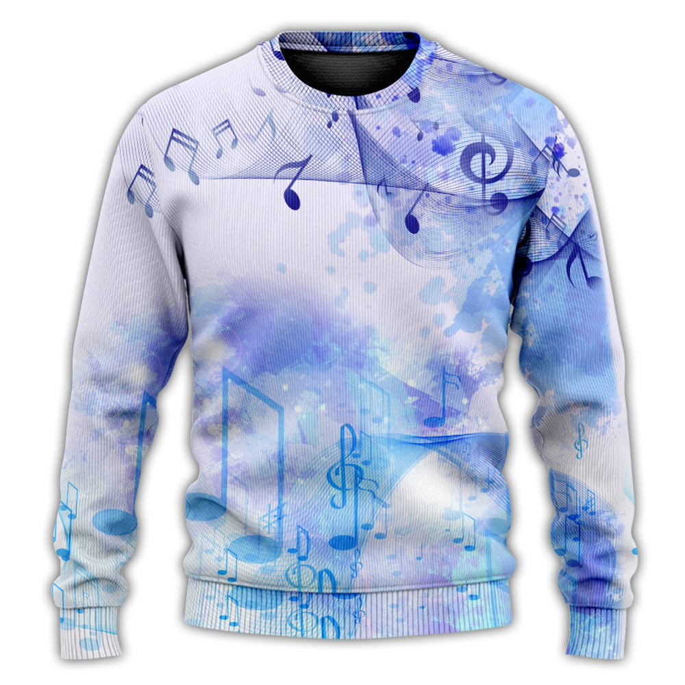 Watercolor Music Notes Art Style – Sweater - Ugly Christmas Sweater