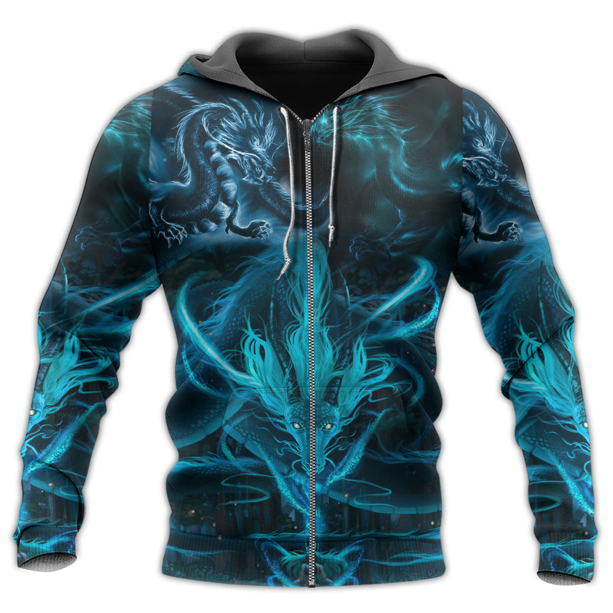 Blue Lightning Dragon Fantasy - 3D Hoodie