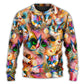 Colorful Cat Art Lover Mixer – Sweater - Ugly Christmas Sweater