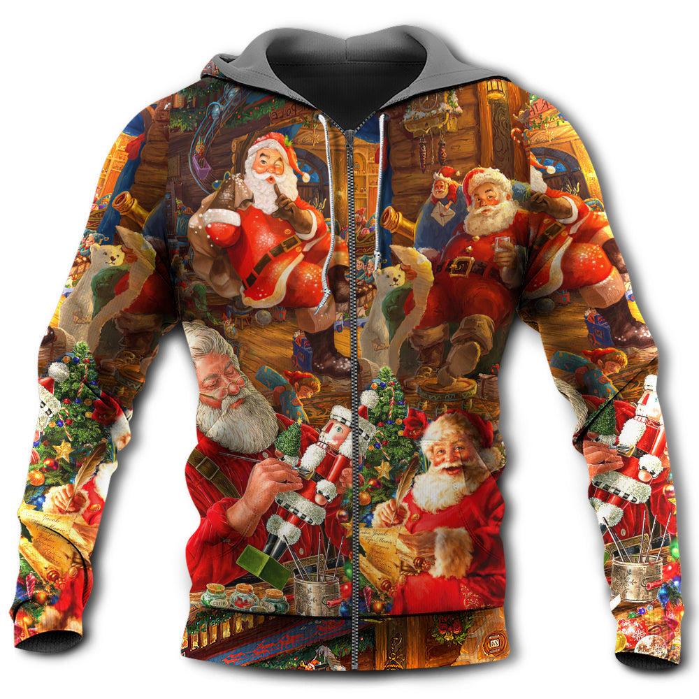 Santa Gift Holiday Art - 3D Hoodie