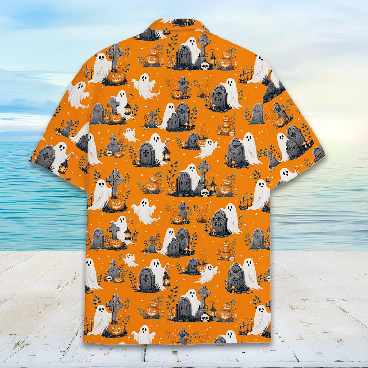 Halloween Ghost Graveyard Pumpkin Spooky Party 2 – Hawaiian Shirt