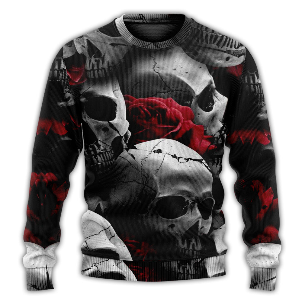 Skull Love Rose Fantasy Art – Sweater - Ugly Christmas Sweater