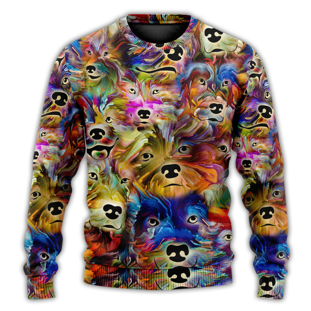 Dog Memory Painting Art Style – Sweater - Ugly Christmas Sweater