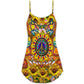 Hippie Sunflowers Love Sunshine – Women's Summer Sleeveless V-Neck Camisole Dress