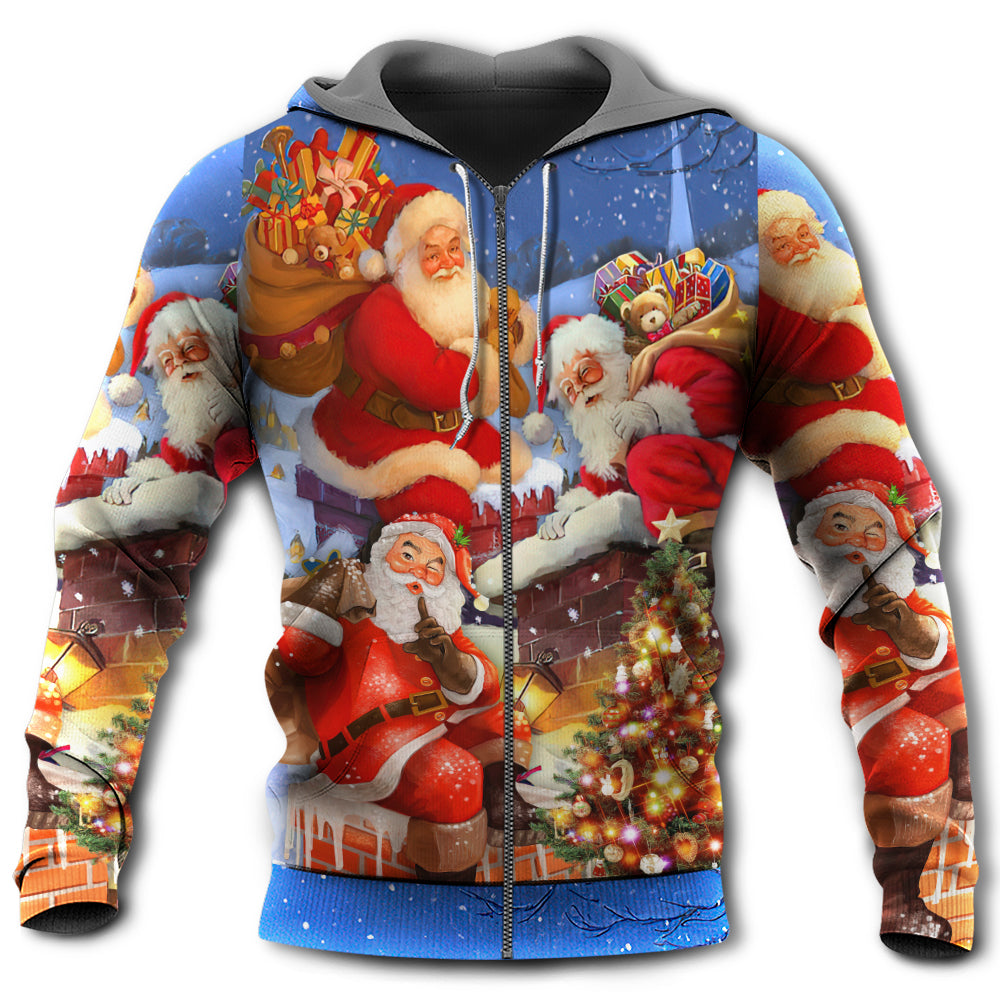 Up On Rooftop Santa Art - 3D Hoodie
