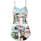 Husky Dogs Merry Christmas – Women's Summer Sleeveless V-Neck Camisole Dress