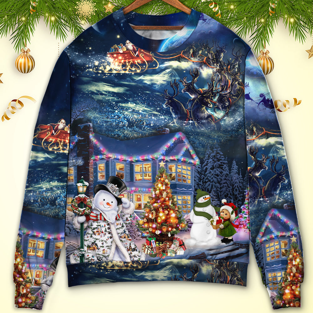 Christmas Santa Family Love Light Art – Sweater - Ugly Christmas Sweater
