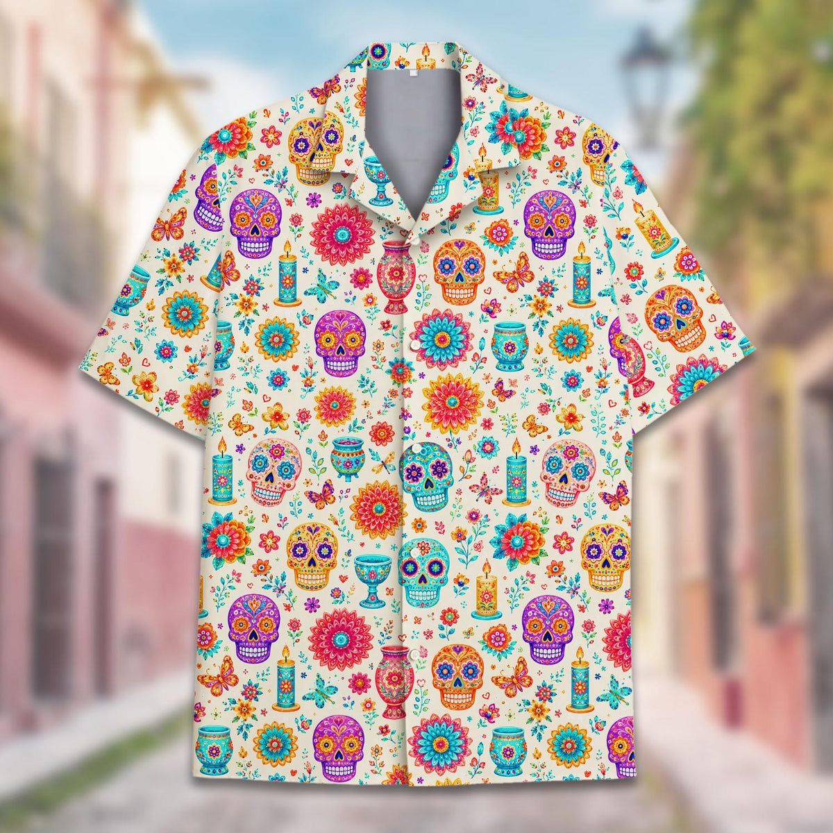 Day Of The Dead Floral Sugar Skull Festival – Hawaiian Shirt