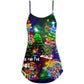 Dinosaur Lover Christmas Joy – Women's Summer Sleeveless V-Neck Camisole Dress