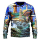 Lighthouse Christmas Santa Shine Like A Light – Sweater - Ugly Christmas Sweater