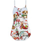 Santa And Snowman Happy Together – Women's Summer Sleeveless V-Neck Camisole Dress