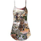 Tabby Cat Daily Portrait – Women's Summer Sleeveless V-Neck Camisole Dress