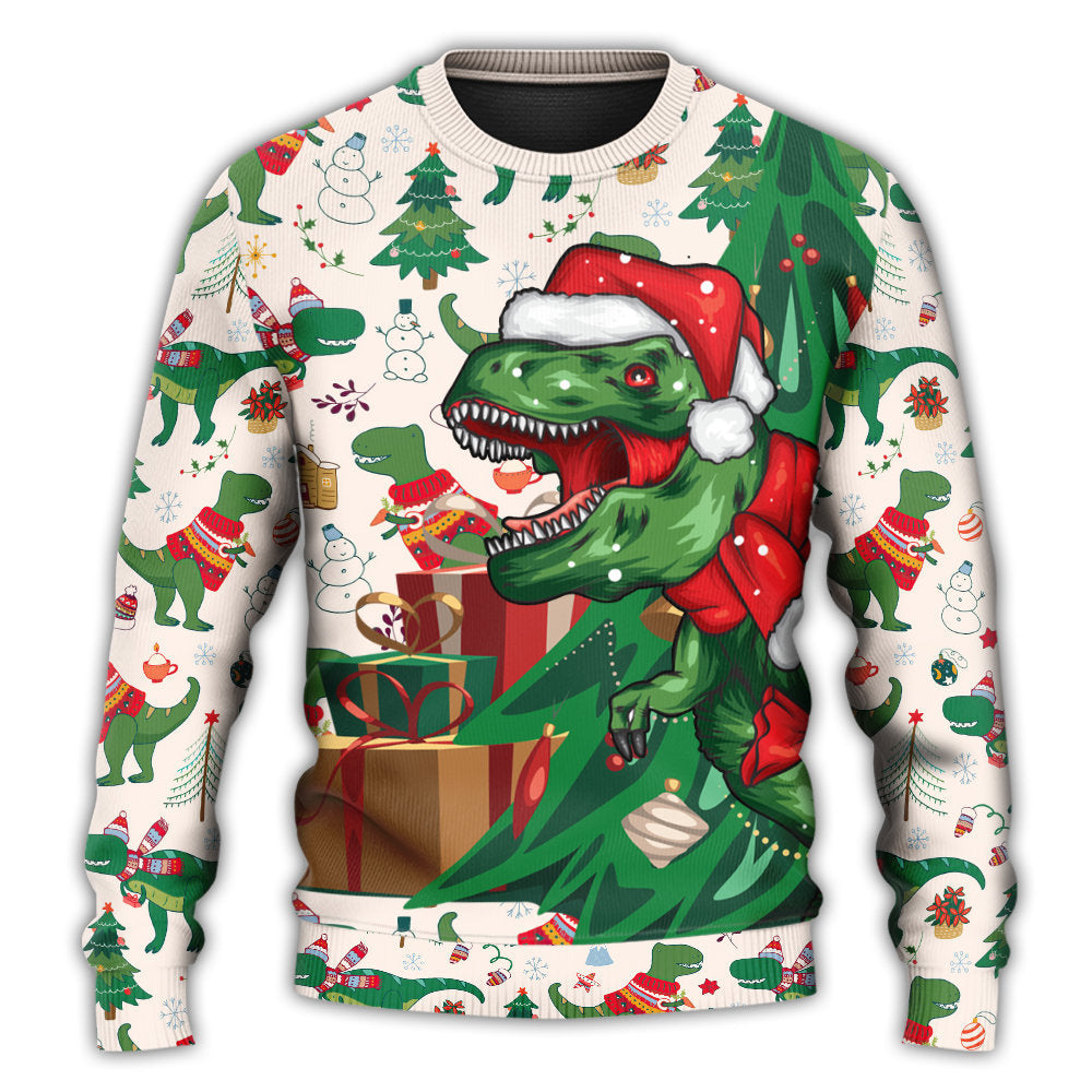 Christmas Dinosaurs Xmas Tree Merry Rexmas – Sweater - Ugly Christmas Sweater
