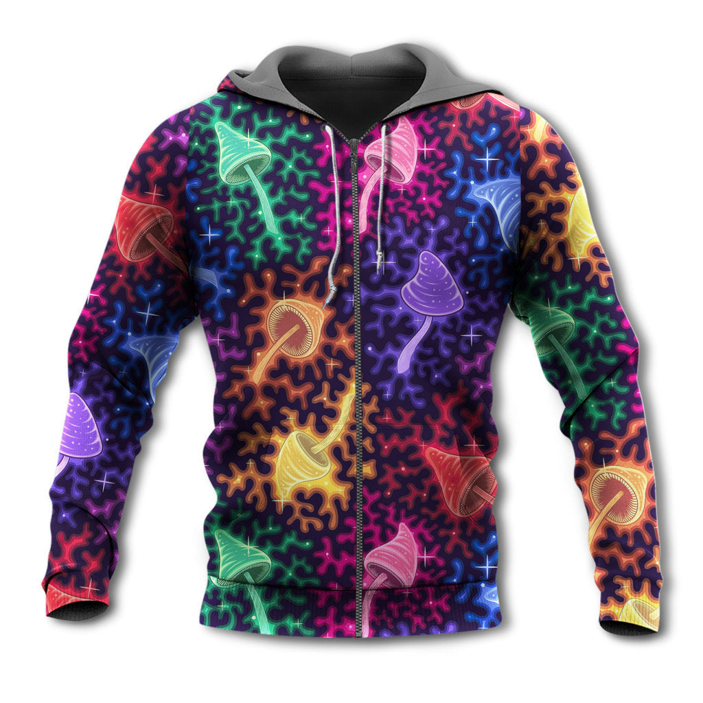 Rainbow Mushroom Galaxy Art - 3D Hoodie