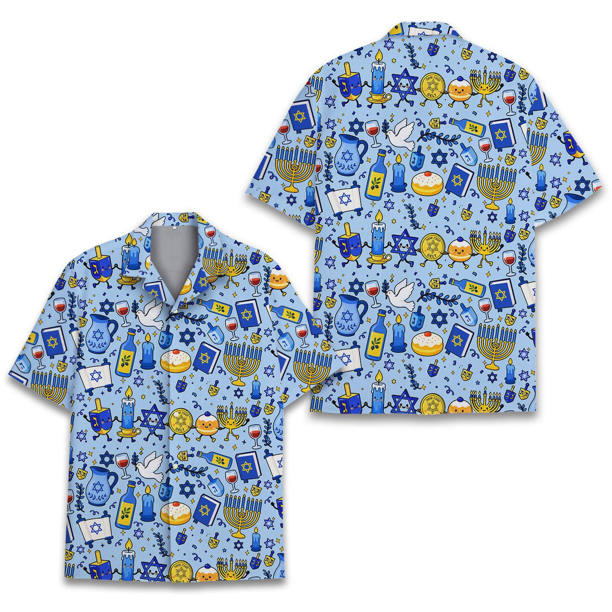 Menorah Hanukkah Dreidel Star Of David Torah – Hawaiian Shirt