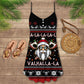 Nordic Warrior Red And White – Women's Summer Sleeveless V-Neck Camisole Dress