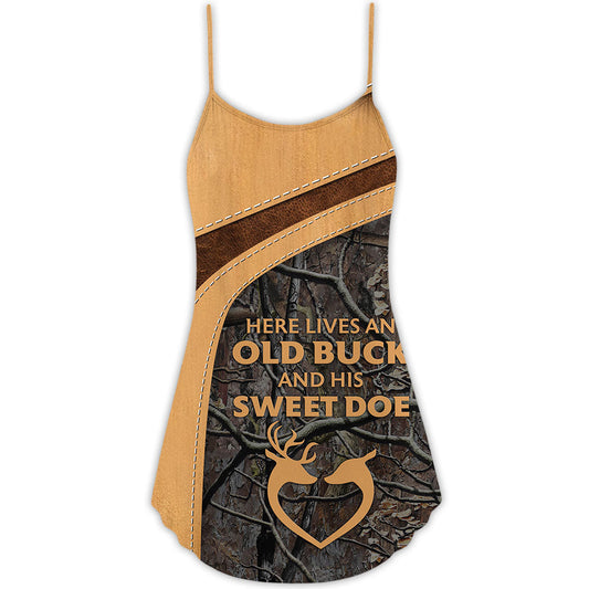 Deer Buck And Doe Nature Quote – Women's Summer Sleeveless V-Neck Camisole Dress