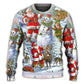 Christmas Santa Snowman Elf Happy Art – Sweater - Ugly Christmas Sweater
