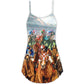Horse Racing Wild Power – Women's Summer Sleeveless V-Neck Camisole Dress