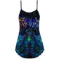 Owl And Witch Colorful Darkness – Women's Summer Sleeveless V-Neck Camisole Dress