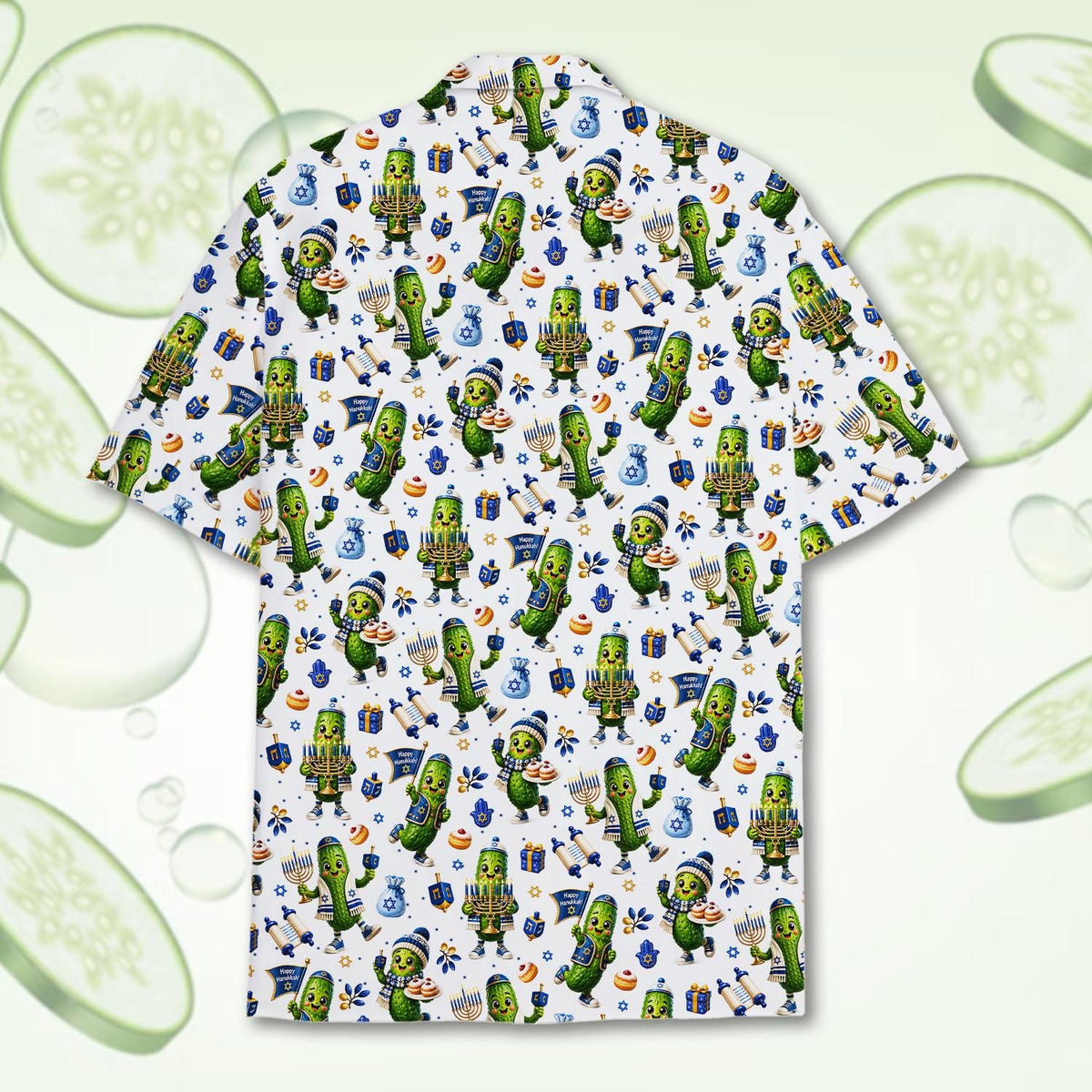 Funny Pickle Hanukkah Menorah Dreidel Holiday – Hawaiian Shirt