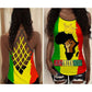 Black Woman Love Peace Rasta Colors Edition – Hollow Tank Top