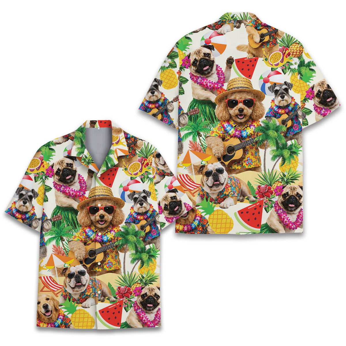 Cute Dog Tropical Ukulele Beach Vacation – Hawaiian Shirt