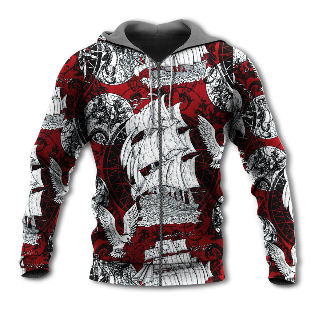 Vintage Sailing Ship Anchor - 3D Hoodie