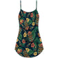 Tiki Tropical Leaves Hawaii Style – Women's Summer Sleeveless V-Neck Camisole Dress