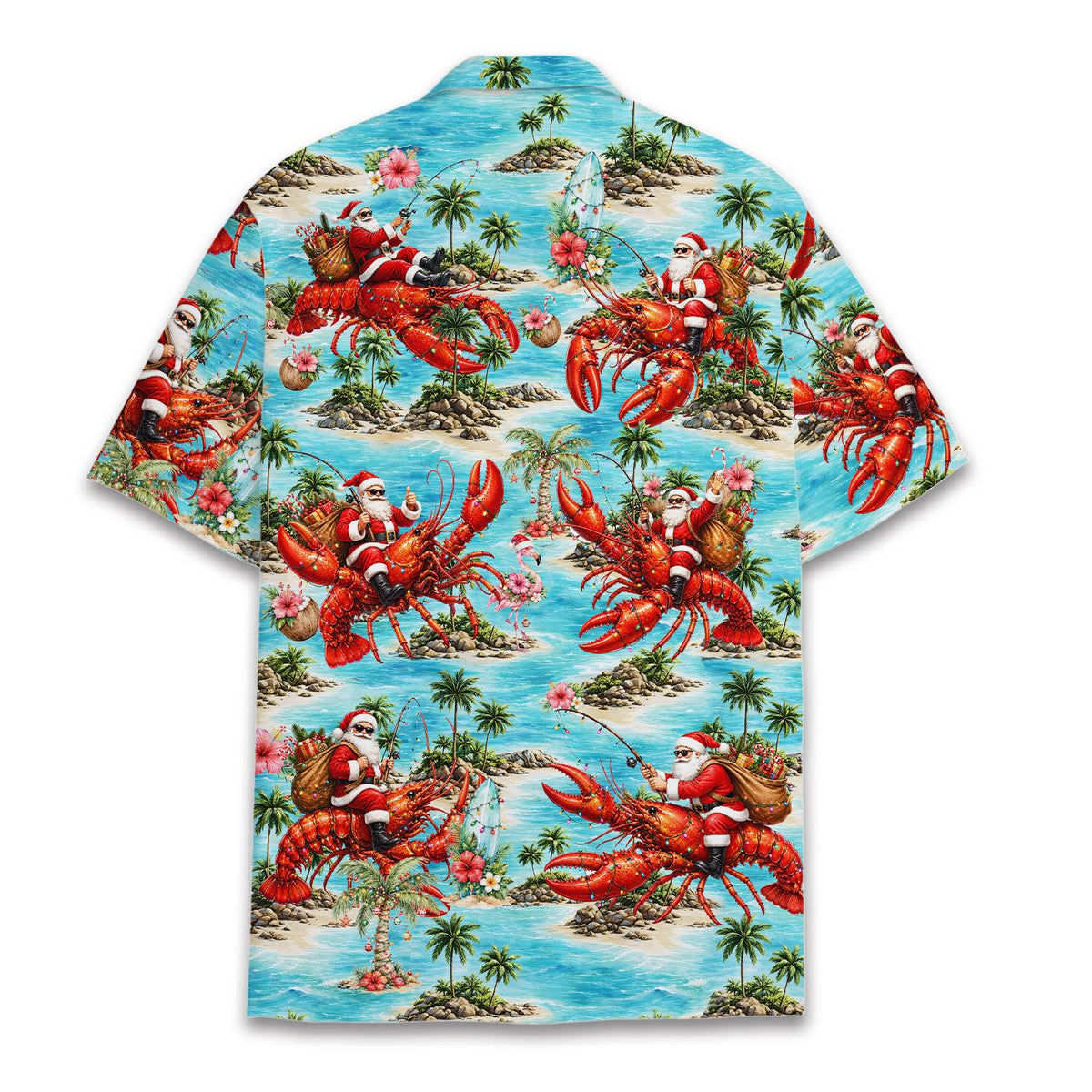 Funny Santa Lobster Tropical Christmas Beach – Hawaiian Shirt
