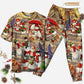 Christmas Snowman Couple Love Xmas So Funny - Pajamas Short Sleeve - Owls Matrix LTD
