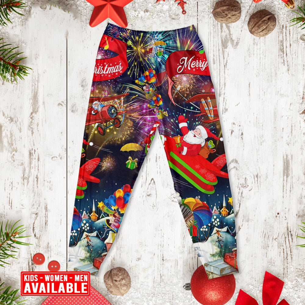 Christmas Spreading Santa Season Of Joy - Pajamas Long Sleeve - Owls Matrix LTD
