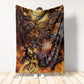 Skull Motorcycle Racing Fast Fire Flannel Blanket For Soft Bed Couch And Home Comfort