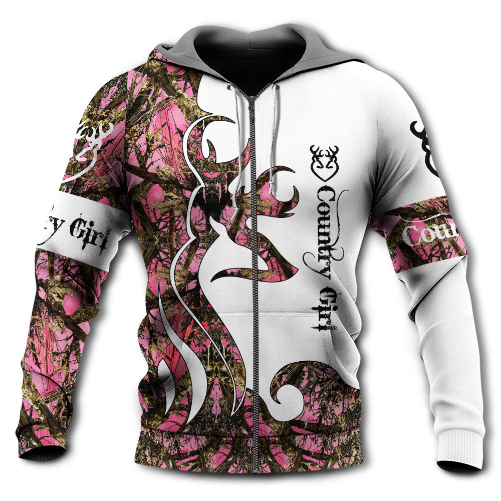 Hunting Country Girl Pink Camo Style - Hoodie