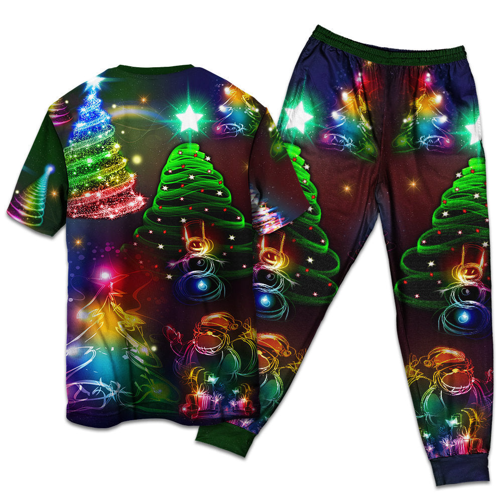Christmas Merry Everything Happy Always - Pajamas Short Sleeve - Owls Matrix LTD
