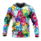 Colorful Cute Kitten Happy Life Art – 3D Hoodie