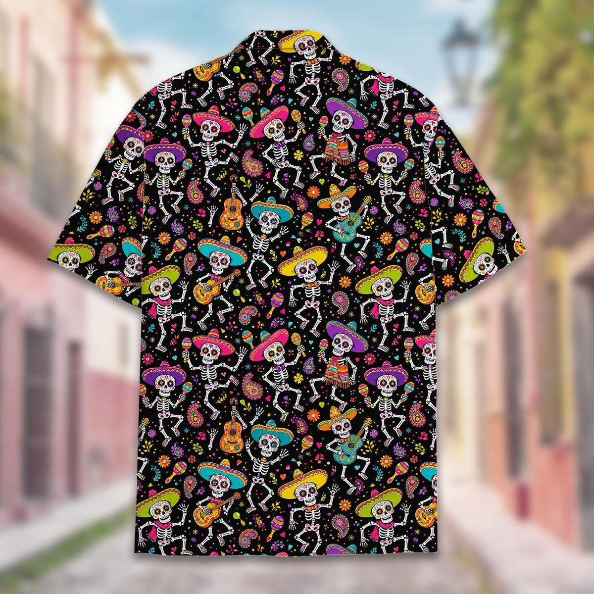 Day Of The Dead Skeleton Sombrero Guitar Fiesta – Hawaiian Shirt