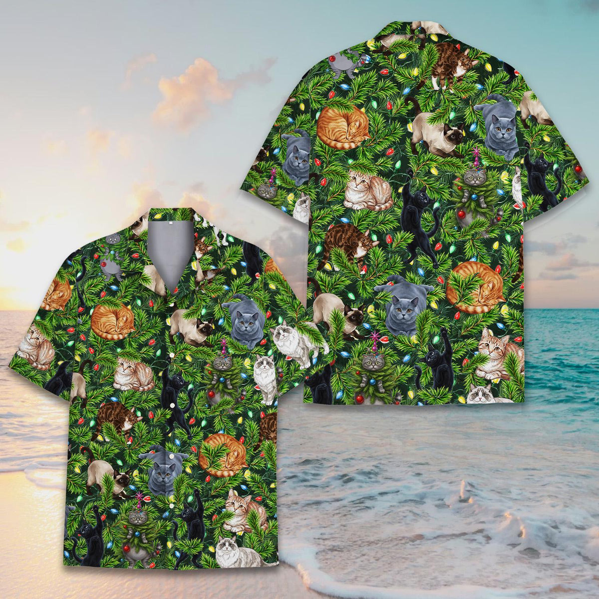 Christmas Cat Tree Funny Holiday – Hawaiian Shirt