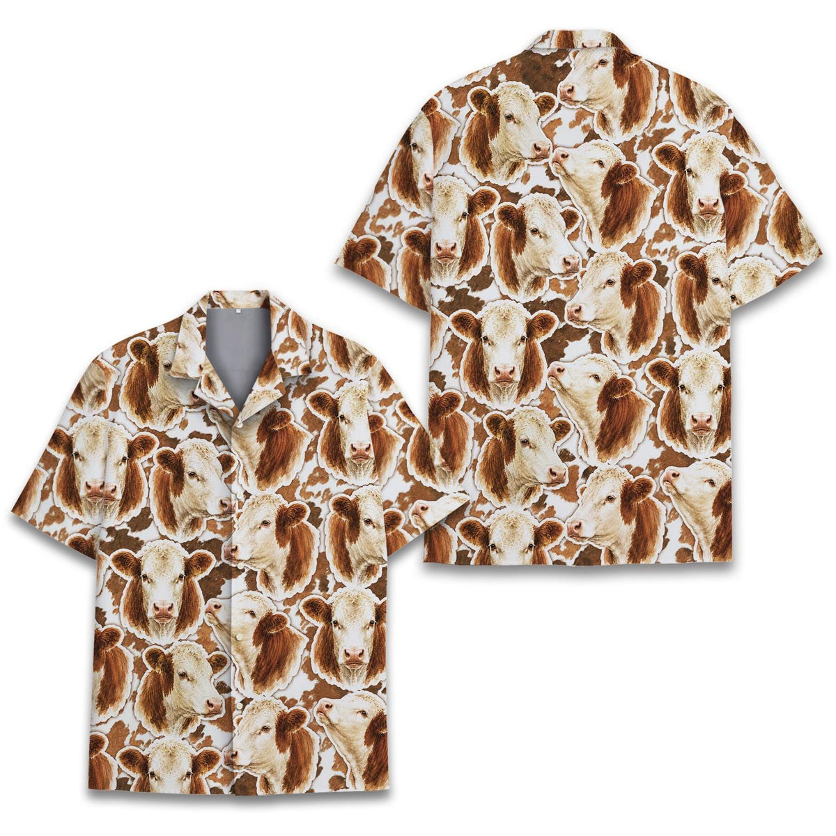 Brown Cow Rustic Cowhide Western Farm – Hawaiian Shirt