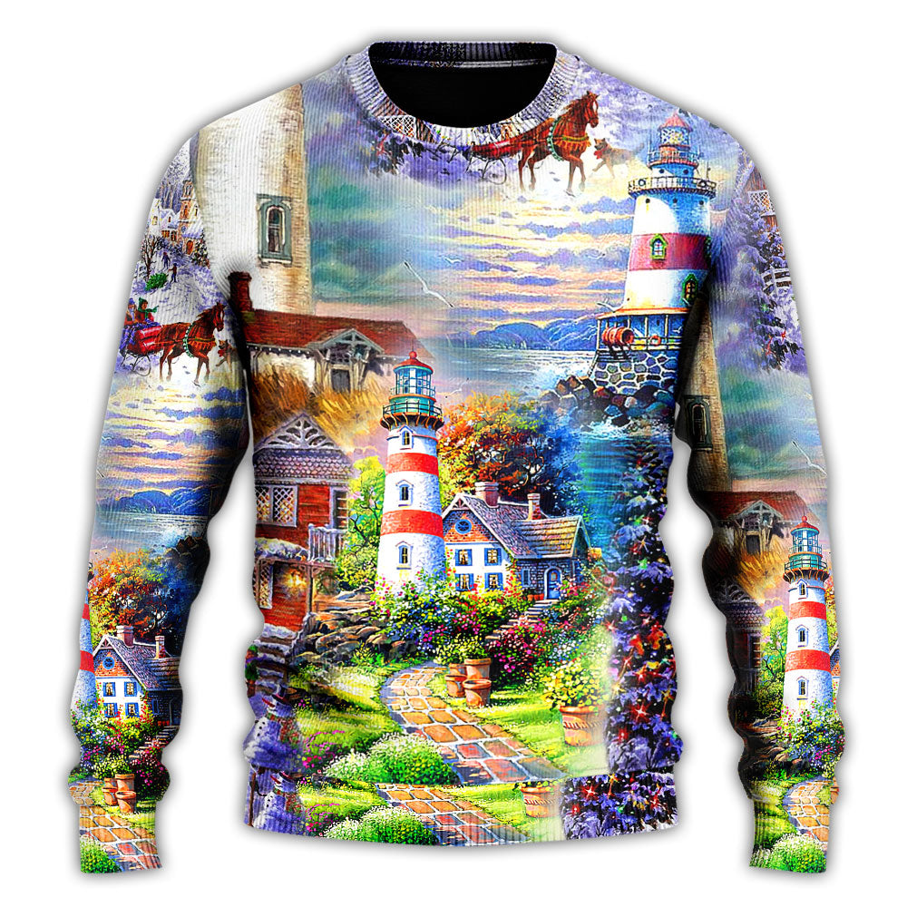 Lighthouse Christmas Santa Be A Light – Sweater - Ugly Christmas Sweater