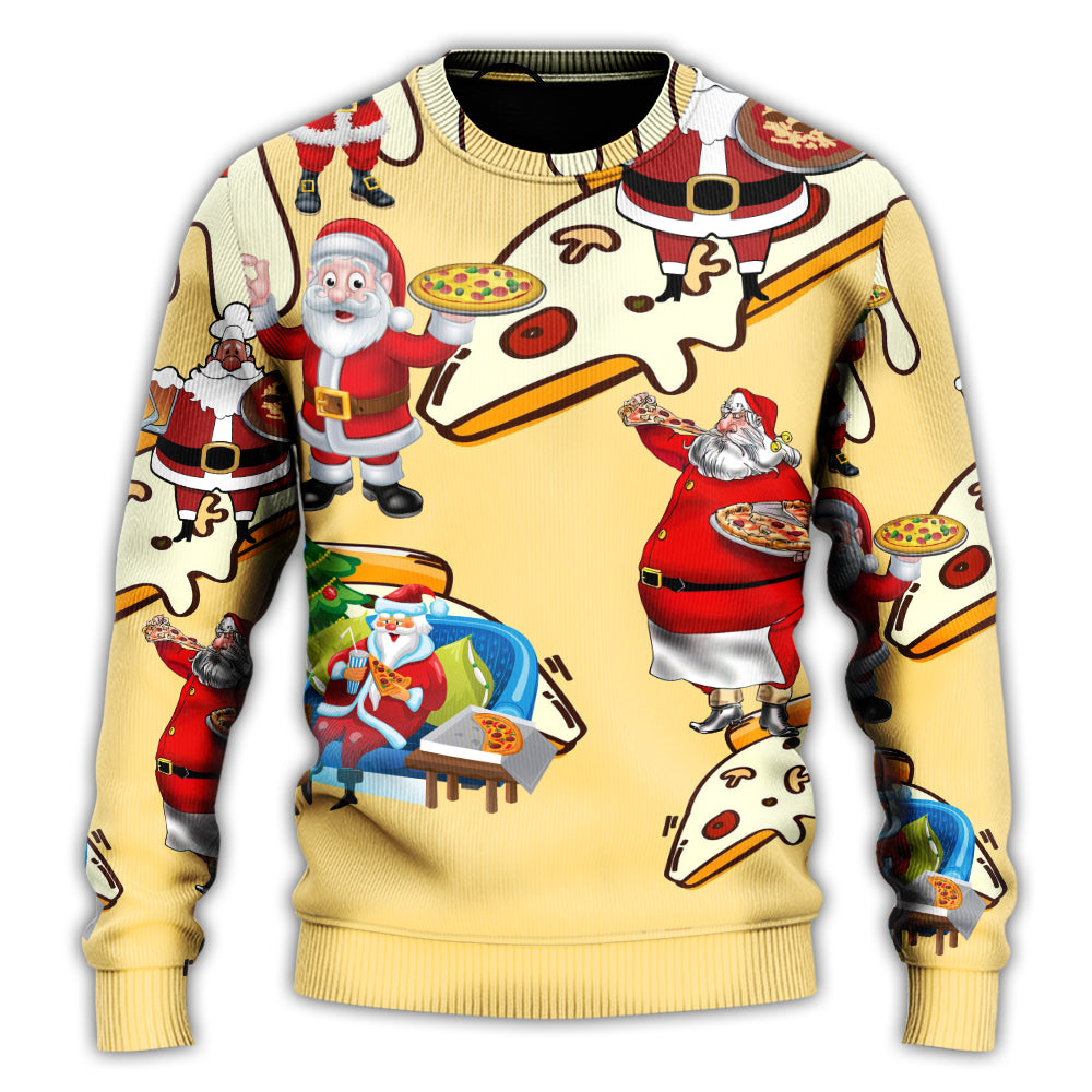 Christmas Santa Eating Pizza Fun – Sweater - Ugly Christmas Sweater