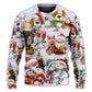 Santa And Snowman Happy Together – Sweater - Ugly Christmas Sweater