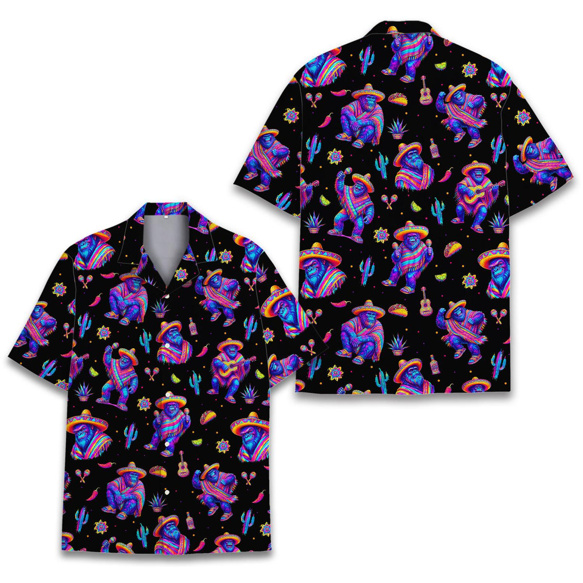 Bigfoot Sombrero Neon Mariachi Poncho – Hawaiian Shirt