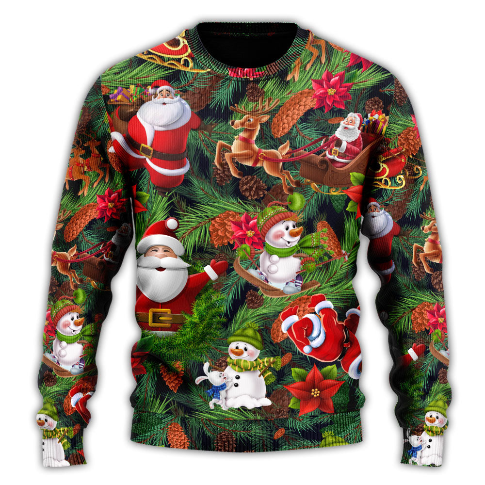 Christmas Santa Snowman Merry Xmas All – Sweater - Ugly Christmas Sweater