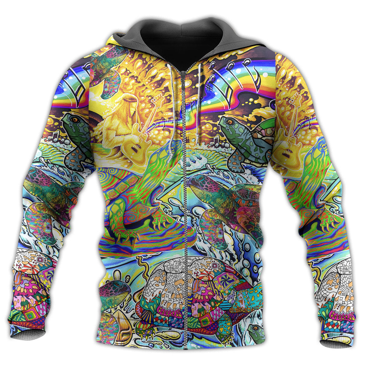 Hippie Turtle Colorful Peace - 3D Hoodie