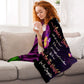 Purple Rose Butterfly Dear Mom Letter Flannel Blanket For Relaxing At Home And Travel