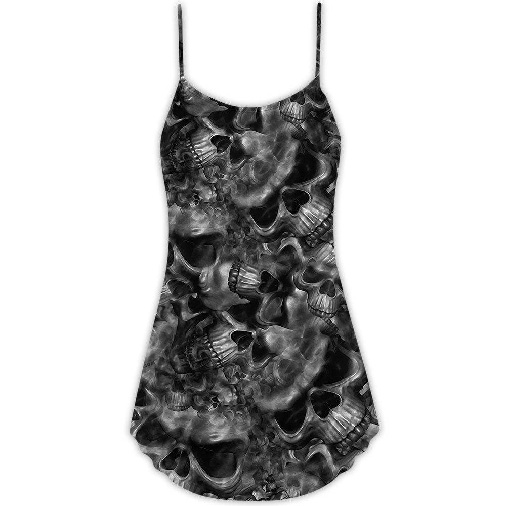 Skull True Face Quote – Women's Summer Sleeveless V-Neck Camisole Dress