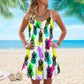 Fruit Pineapple Tropical Vibes Limited 4 – Women's Summer Sleeveless V-Neck Camisole Dress