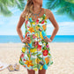 Parrot Summer Vibes Limited 4 – Women's Summer Sleeveless V-Neck Camisole Dress