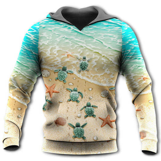 Turtle We Love The Ocean Art - 3D Hoodie